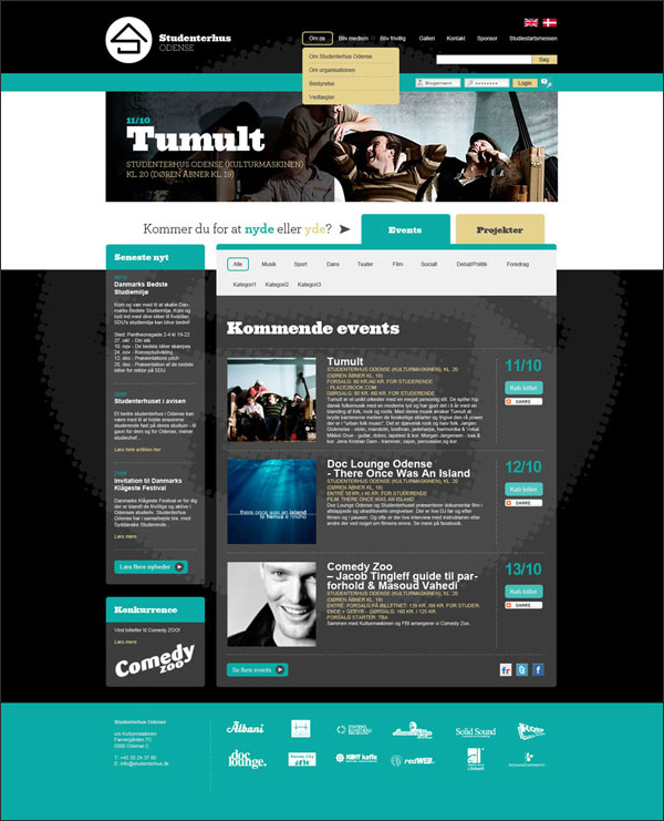 Studenterhus Odense website